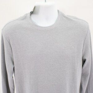 NEW Hurley Gray Waffle Knit Lightweight Sweater Medium Crew Neck Cotton Polyeste